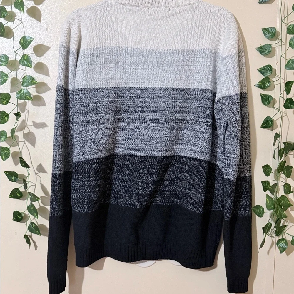 Men's Ombre Crewneck Sweater - Gray/Black 100% cotton Size L